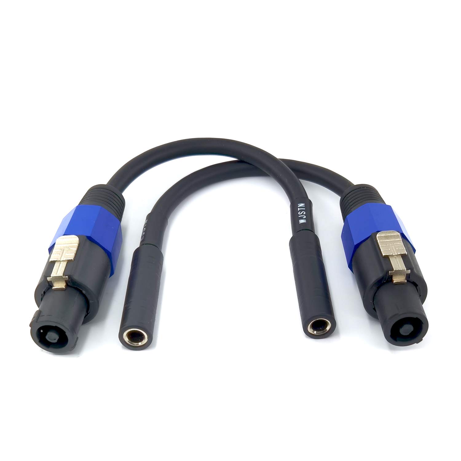 WJSTN "WJSTN 8" Speakon to 1/4" TS Female Mono Jack Speaker Cables - 2 Pack Audio Adapter"
