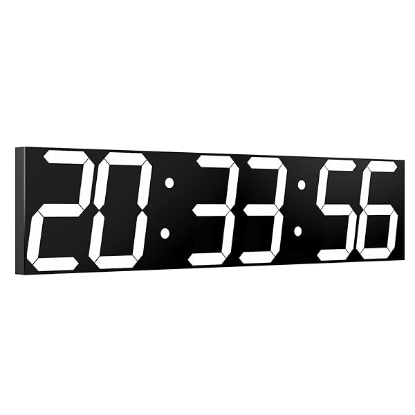 CHKOSDA CHKOSDA Oversize Digital Wall Clock with Remote Control Huge Countdown Timer 27 Inch LED Display Auto Dimmer Date and Temperature White