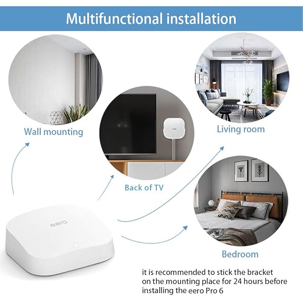 HOLACA Screwless Wall Mount for eero Pro 6 Easy Install No Tools Required Strong Adhesive Holder by HOLACA 1 Pack - View 4 of 7