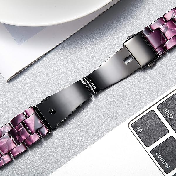 BINLUN Resin Watch Bands Replacement Straps for Men Women 14 Colors Quick Release Lightweight 22mm Skin-Friendly Smartwatch Band Purple - View 4 of 7