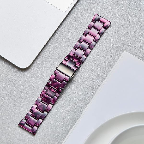 BINLUN Resin Watch Bands Replacement Straps for Men Women 14 Colors Quick Release Lightweight 22mm Skin-Friendly Smartwatch Band Purple - View 7 of 7