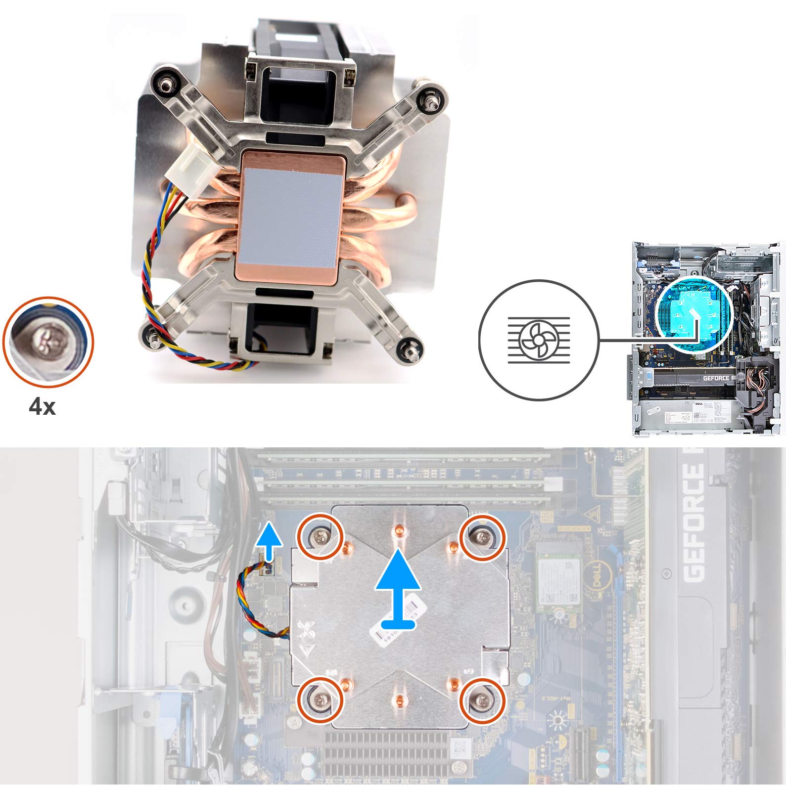 Deal4GO Deal4GO CPU Cooling Fan HeatSink Thermal MWXCG VWD01 Replacement for Dell XPS 8940 OptiPlex 7080 G5 5090 5000 - View 2 of 6
