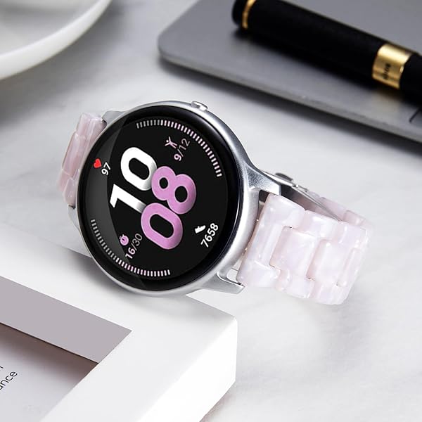 BINLUN Resin Watch Bands Replacement Straps for Men and Women in Pearl White Quick Release Lightweight Fashionable Skin-Friendly 18 20 22mm - View 2 of 7