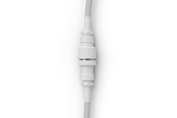 GLORIOUS Glorious Coiled Keyboard Cable USB C Artisan Braided Cables for Mechanical Gaming Custom White - View 3 of 7