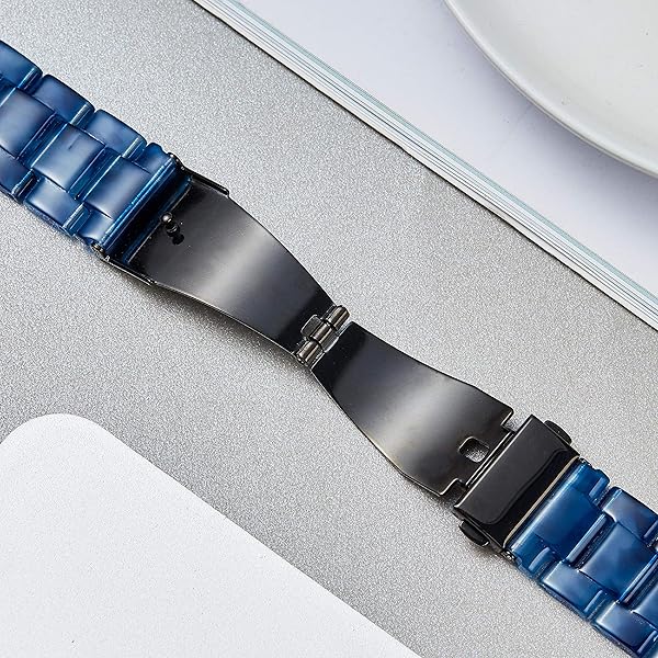 BINLUN Resin Watch Bands Replacement Straps for Men Women Quick Release Lightweight 20mm Dark Blue Fashion Skin-Friendly Smartwatch Band - View 4 of 7