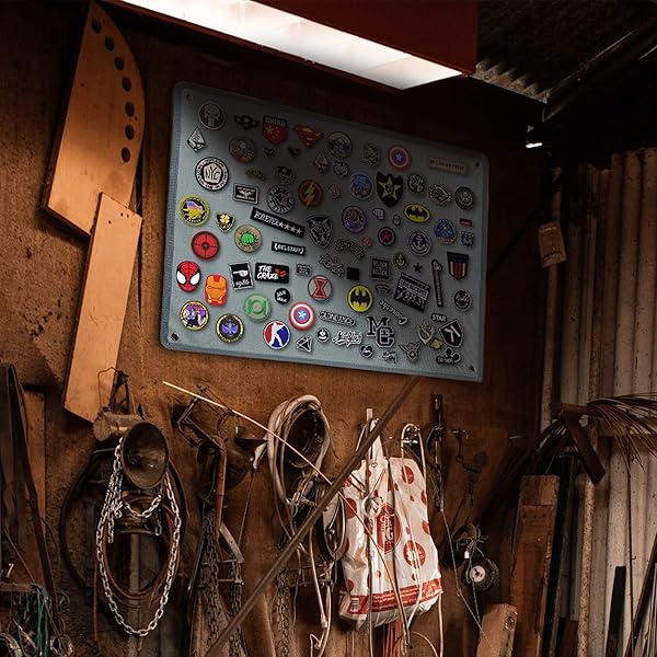 IronSeals IronSeals Tactical Board Patch Organizer Holder 2 Pack with Loop Surface Steel Ring and Flag Patch Gray 110 x 70 CM 43 x 27.5 Inches - View 4 of 6