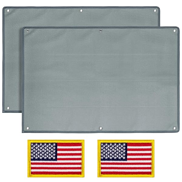 IronSeals IronSeals Tactical Board Patch Organizer Holder 2 Pack with Loop Surface Steel Ring and Flag Patch Gray 110 x 70 CM 43 x 27.5 Inches - View 6 of 6