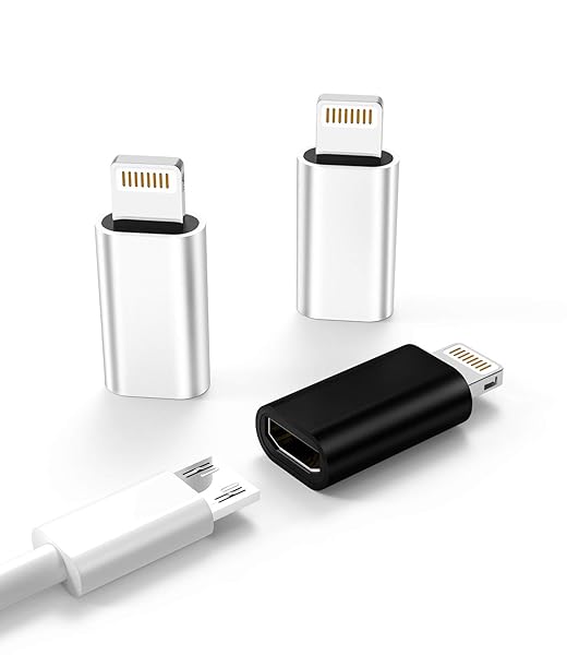 zoyuzan Zoyuzan 3-Pack Micro USB to Lightning Adapter for iPhone & iPad - Compatible with 5s, 6, 7, 8, X, XR, XS, 11, 12, Mini, Pro - View 3 of 9