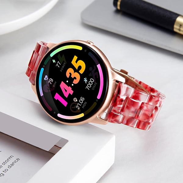 BINLUN Resin Watch Bands Replacement Straps for Men Women Quick Release Lightweight 18mm Pomegranate Red Fashion Skin-Friendly Smartwatch Band - View 5 of 7