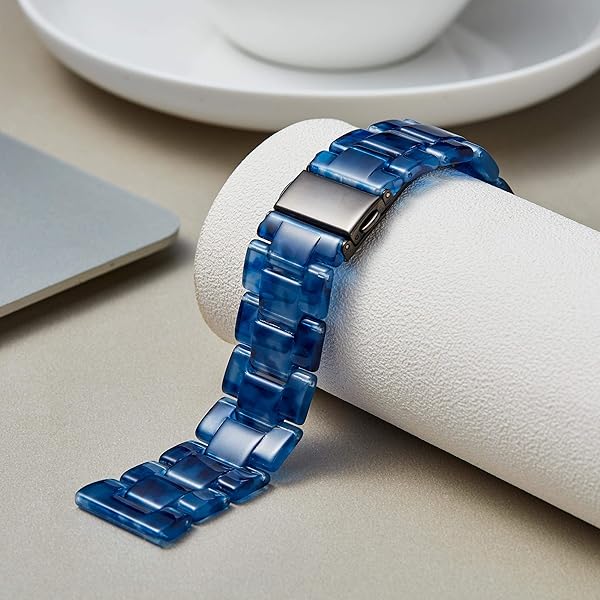BINLUN Resin Watch Bands Replacement Straps for Men and Women in Dark Blue Quick Release Lightweight 14 Colors Available 3 Sizes Fashionable and Skin Friendly - View 3 of 7