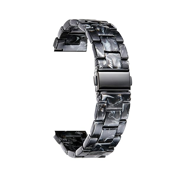 BINLUN Resin Watch Bands Replacement Straps for Men Women Quick Release Lightweight 20mm Ice Black Fashion Skin-Friendly Smartwatch Band