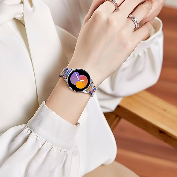 BINLUN Resin Watch Bands Replacement Straps for Men Women Quick Release Lightweight 20mm Ocean Blue Fashion Skin-Friendly Smartwatch Band - View 5 of 7