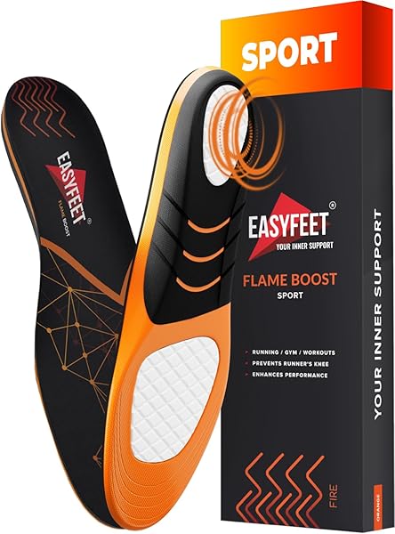 EASYFEET Running Athletic Shoe Insoles for Men and Women - Shock Absorption Comfort Inserts for Sports Walking Hiking Tennis Basketball