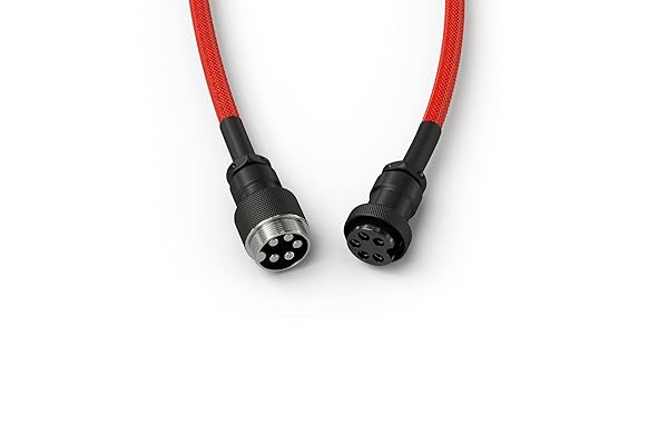 GLORIOUS Glorious Coiled Keyboard Cable Custom Braided USB C for Mechanical Gaming Keyboards Red - View 3 of 8