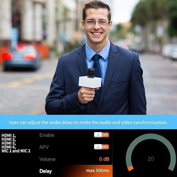 AVMATRIX AVMatrix HVS0402U: Best 4-Channel HDMI Live Stream Video Switcher for Multi-Format Streaming - View 6 of 8