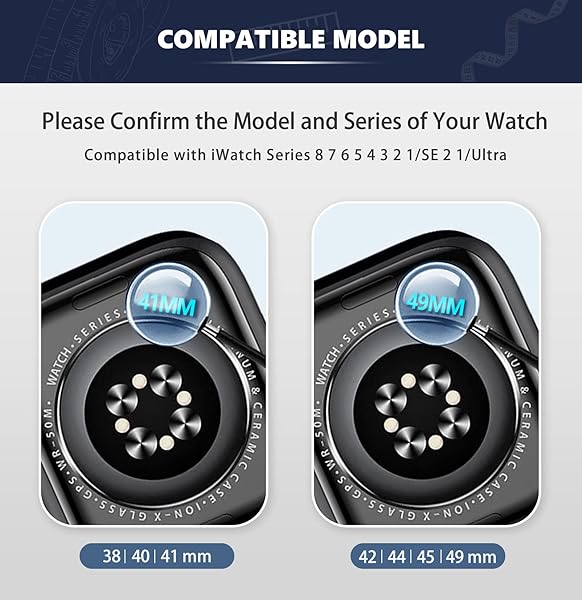 BINLUN BINLUN Lightweight Resin Apple Watch Bands 44mm 45mm 46mm 49mm 42mm for Men Women Black Flower Compatible with iWatch Series 1 to 10 - View 3 of 9