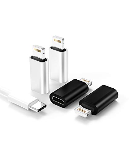 4-Pack USB C to Lightning Adapter for iPhone & iPad - Fast Charging & Data Transfer Compatible with iPhone 12, 11, XR, XS, SE, 7, 8