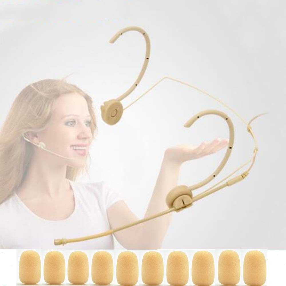 LINHUIPAD 10-Pack Foam Covers for Headset Microphones - Compatible with 5mm Ear-Hook Models - View 5 of 9