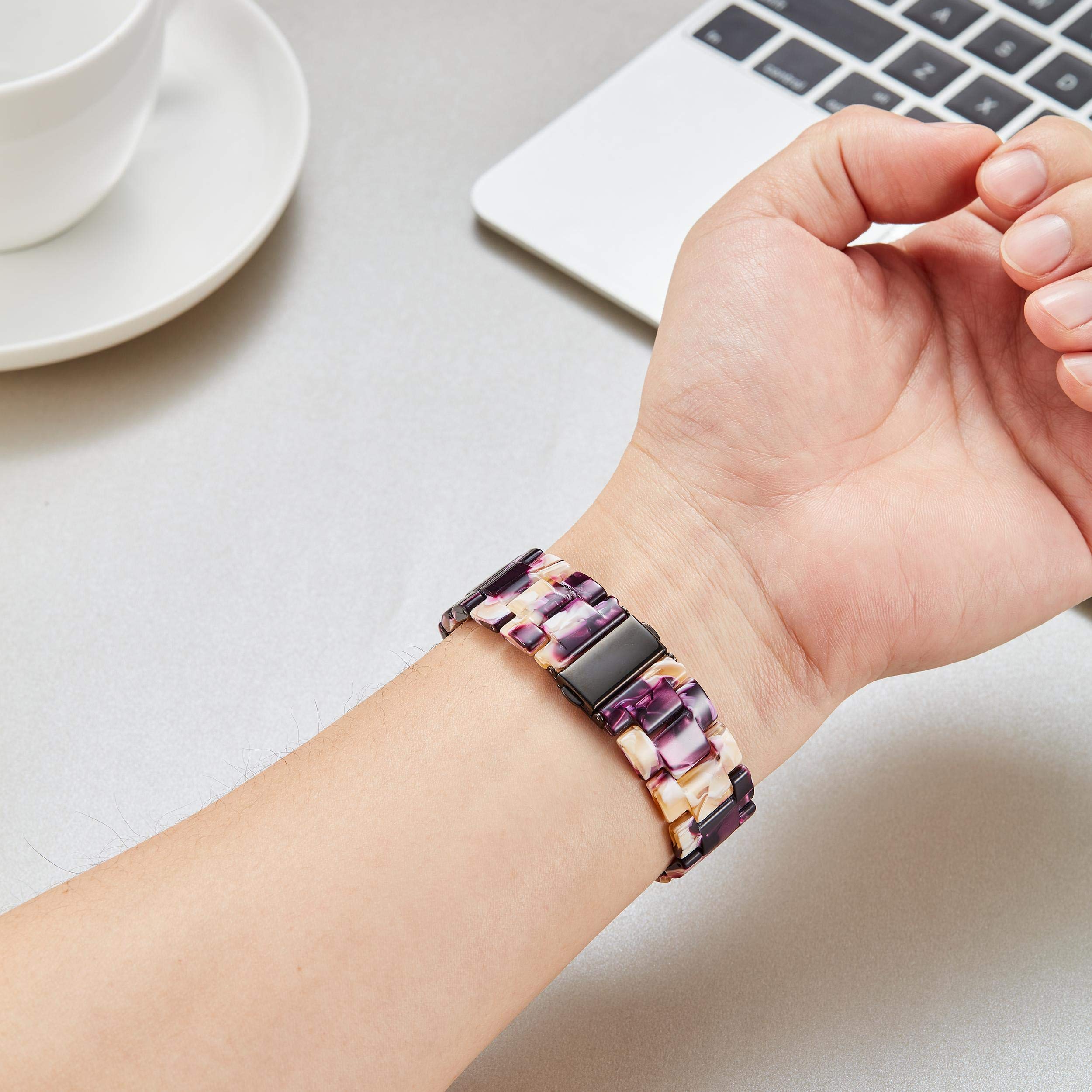 BINLUN Lightweight Resin Apple Watch Bands 44mm 45mm 46mm 49mm 42mm for Men Women Mixed Purple Compatible with iWatch Series 1 to 10 - View 3 of 8