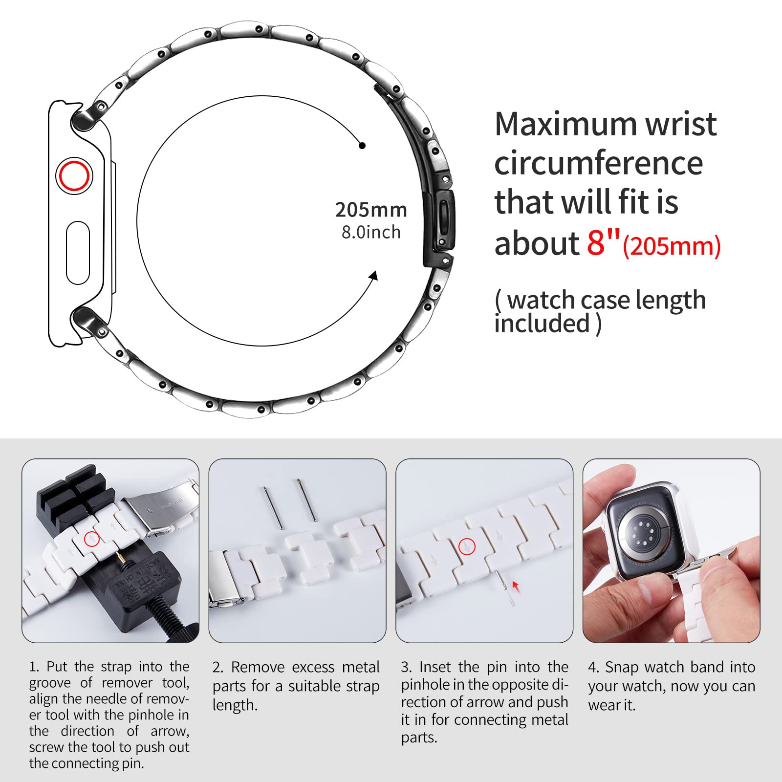 BINLUN Lightweight Resin Apple Watch Bands 44mm 45mm 46mm 49mm 42mm for Men Women Mixed Purple Compatible with iWatch Series 1 to 10 - View 6 of 8