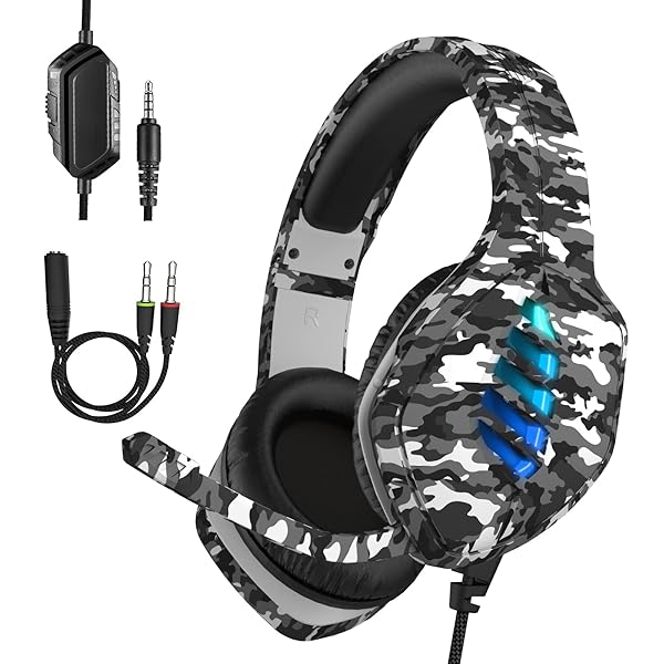 targeal Buy Targeal Gaming Headset with Noise-Canceling Mic for PC, PS4, PS5, Xbox - Camo Black 3.5mm Jack Gamer Headphones - View 2 of 10