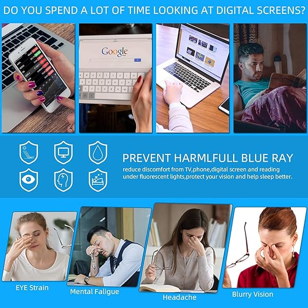 DONGDI DONGDI Blue Light Blocking Reading Glasses 4 Pack Anti Glare UV Filter Eyeglasses for Men and Women in 4 Colors 175 Strength - View 6 of 7