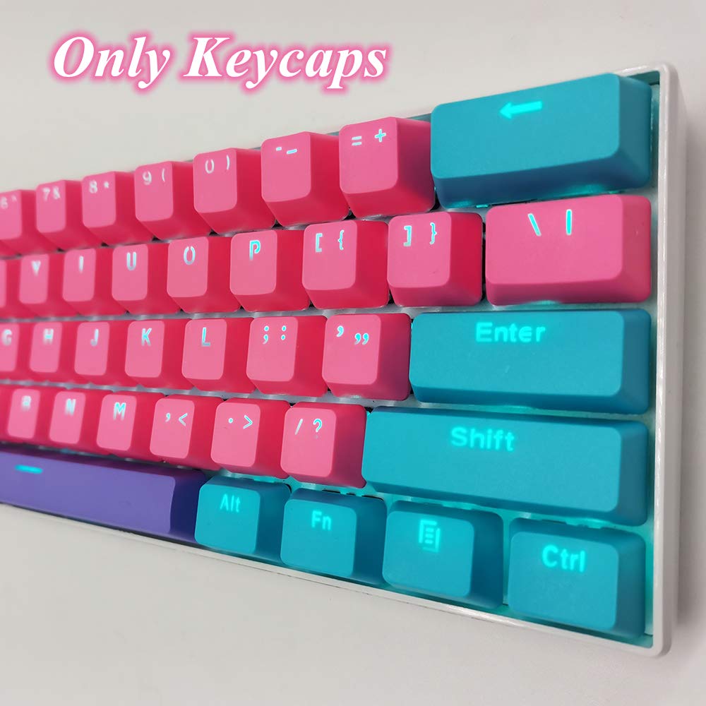 Owpkeenthy WHYSP 61 PBT Keycaps Set for 60 Percent Mechanical Keyboard Compatible with Cherry MX Gateron Switches Rose Color - View 3 of 7