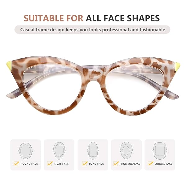 Eyekepper Eyekepper Small Cat-eye Reading Glasses for Women Tortoise +2.50 Stylish Ladies Readers - View 5 of 8