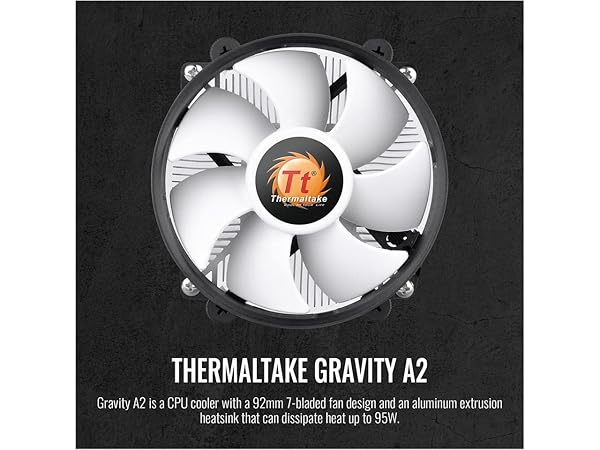 Thermaltake Thermaltake 95W Gravity A2 CPU Cooler: 92mm PWM Fan for AMD AM5/AM4 - High Performance Cooling Solution - View 3 of 6