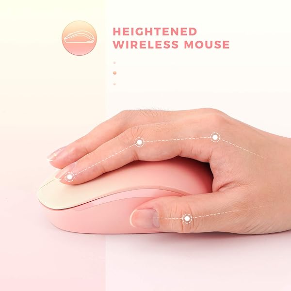 seenda Seenda Wireless Mouse 24G Noiseless Portable Computer Mice for PC Tablet Laptop Notebook Gradient Pink - View 5 of 8