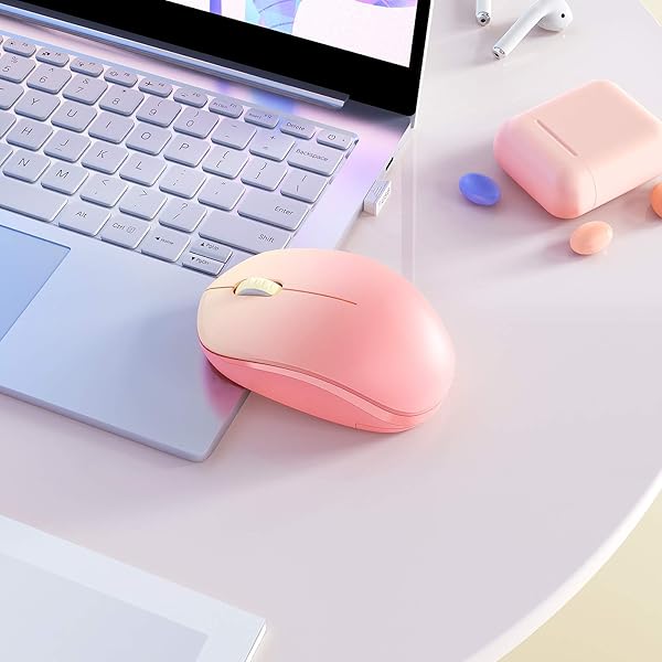seenda Seenda Wireless Mouse 24G Noiseless Portable Computer Mice for PC Tablet Laptop Notebook Gradient Pink - View 8 of 8