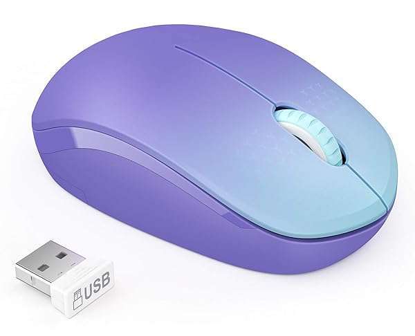 seenda Seenda Wireless Mouse - 2.4G Noiseless USB Mouse for PC, Laptop & Tablet - Gradient Purple, Portable & Stylish