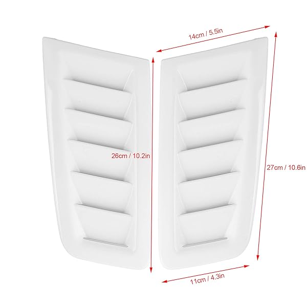 Aramox Aramox Bonnet Vents for Focus RS MK2 Universal Air Vents Engine Hood Gloss White 2Pcs Car Exterior Parts - View 3 of 10