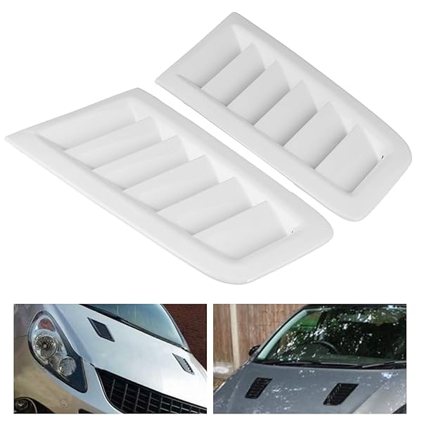 Aramox Aramox Bonnet Vents for Focus RS MK2 Universal Air Vents Engine Hood Gloss White 2Pcs Car Exterior Parts - View 4 of 10