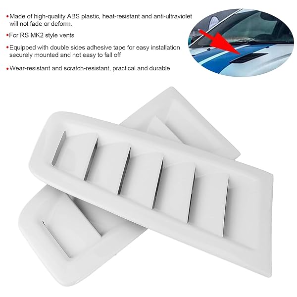 Aramox Aramox Bonnet Vents for Focus RS MK2 Universal Air Vents Engine Hood Gloss White 2Pcs Car Exterior Parts - View 5 of 10