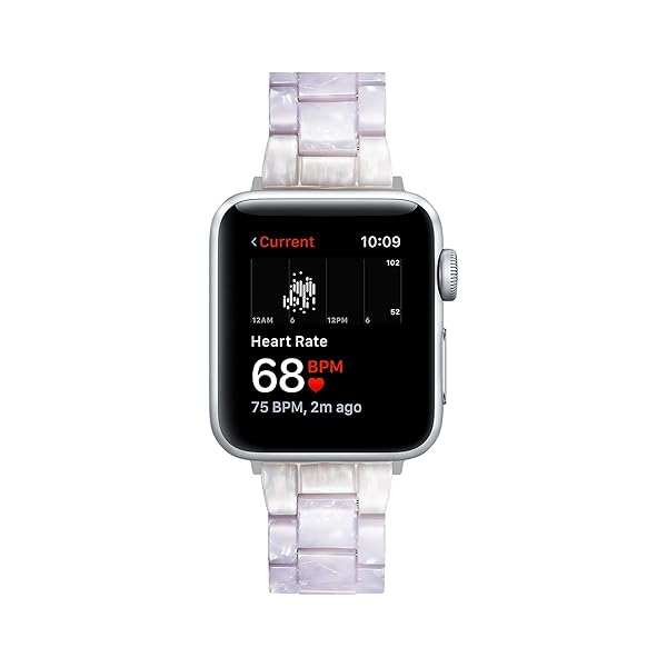 BINLUN BINLUN Lightweight Resin Apple Watch Bands 38mm 40mm 41mm 42mm 46mm for Men Women Pearl White Compatible with iWatch Series 1 to 10 - View 5 of 5