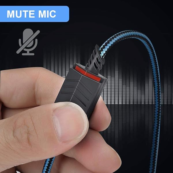 MQDITH MQDITH Replacement Audio Cable for Astro A40 A40TR Gaming Headset Inline Mute Wire Blue - View 3 of 9