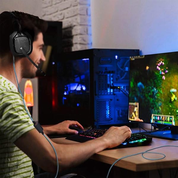 MQDITH MQDITH Replacement Audio Cable for Astro A40 A40TR Gaming Headset Inline Mute Wire Blue - View 8 of 9