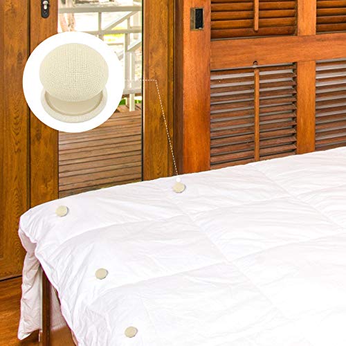 Hotop 8 Pieces Duvet Clips for Comforter Double Sided Pin Fasteners Holder Prevents Shifting Beige Bedding Accessories - View 4 of 8