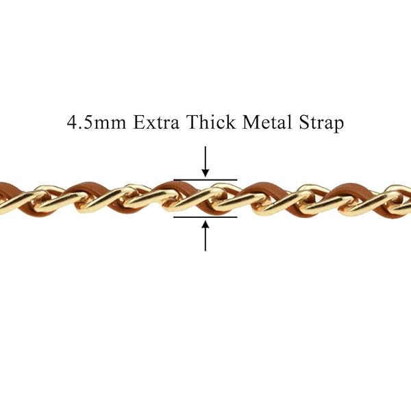 HAHIYO HAHIYO Mini Purse Chain Strap 39.4 inches Extra Thick Brown Leather Gold Hardware for Shoulder Cross Body Sling Handbag Wallet - View 3 of 7