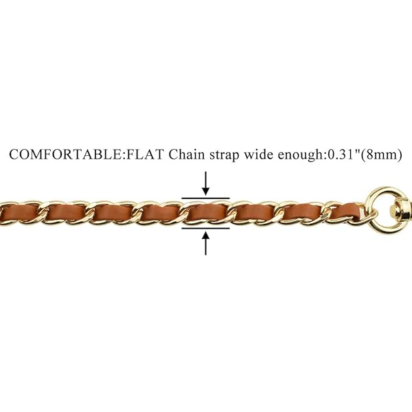 HAHIYO HAHIYO Mini Purse Chain Strap 39.4 inches Extra Thick Brown Leather Gold Hardware for Shoulder Cross Body Sling Handbag Wallet - View 4 of 7