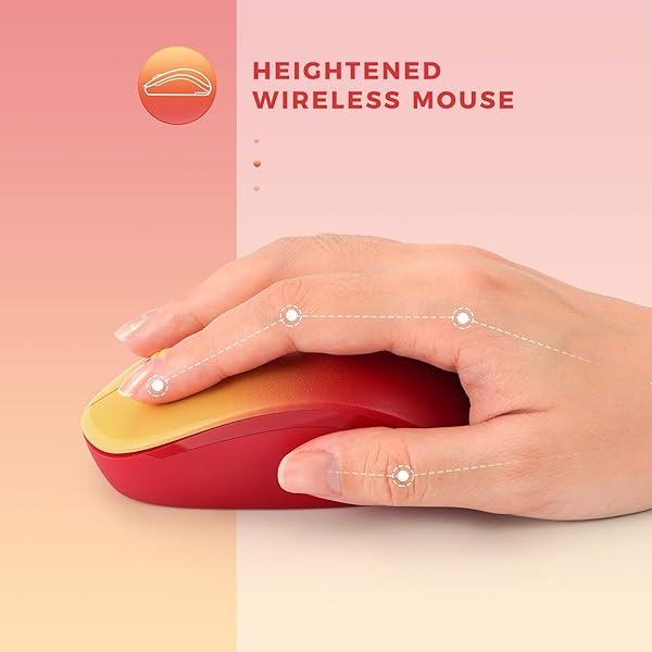 seenda Seenda Wireless Mouse 24G Noiseless Portable Computer Mice for PC Tablet Laptop Notebook Gradient Red - View 5 of 8