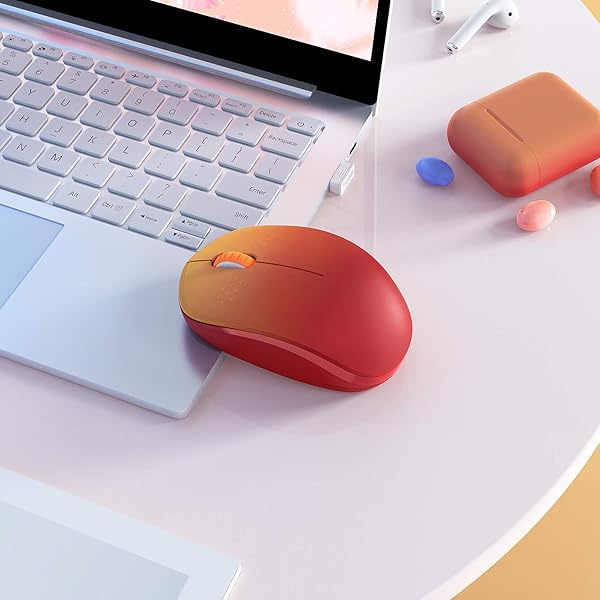 seenda Seenda Wireless Mouse 24G Noiseless Portable Computer Mice for PC Tablet Laptop Notebook Gradient Red - View 8 of 8