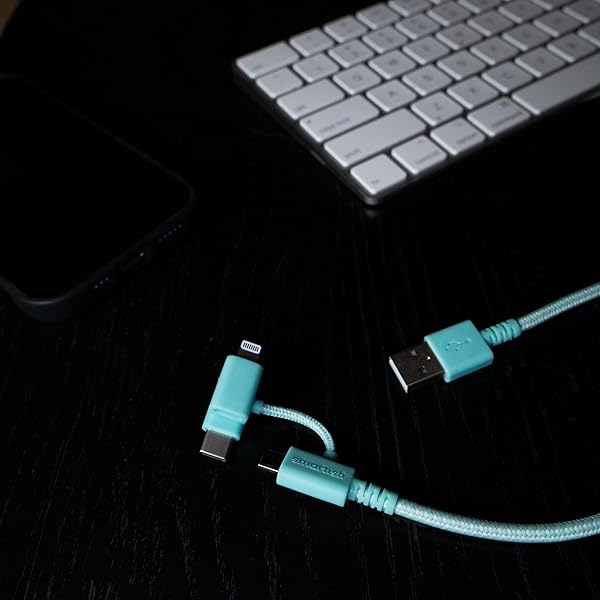 Smartish Smartish Lightning Fast Charging Cable USB-C Crown Joule Durable Nylon Fabric MFi Certified for iPad Airpods iPhone 6ft No 2 Pencil Gray - View 8 of 10