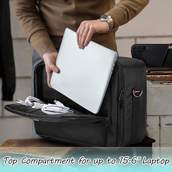 CURMIO CURMIO Projector Carrying Case with Laptop Compartment for Major Projectors Black Patented Design - View 5 of 10