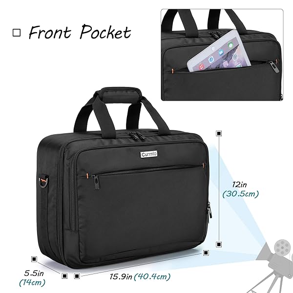 CURMIO CURMIO Projector Carrying Case with Laptop Compartment for Major Projectors Black Patented Design - View 7 of 10