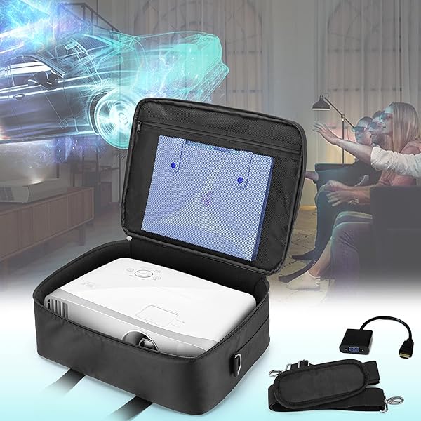 CURMIO CURMIO Projector Carrying Case with Laptop Compartment for Major Projectors Black Patented Design - View 8 of 10