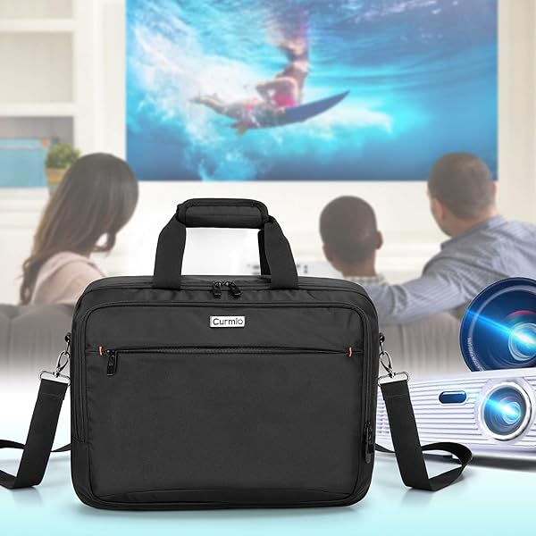CURMIO CURMIO Projector Carrying Case with Laptop Compartment for Major Projectors Black Patented Design - View 9 of 10