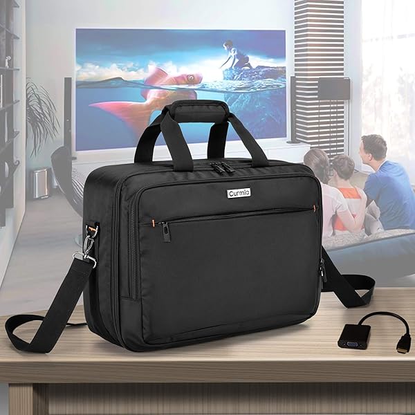 CURMIO CURMIO Projector Carrying Case with Laptop Compartment for Major Projectors Black Patented Design - View 10 of 10