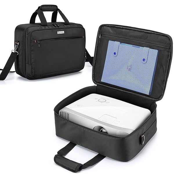 CURMIO CURMIO Projector Carrying Case with Laptop Compartment for Major Projectors Black Patented Design - View 2 of 10